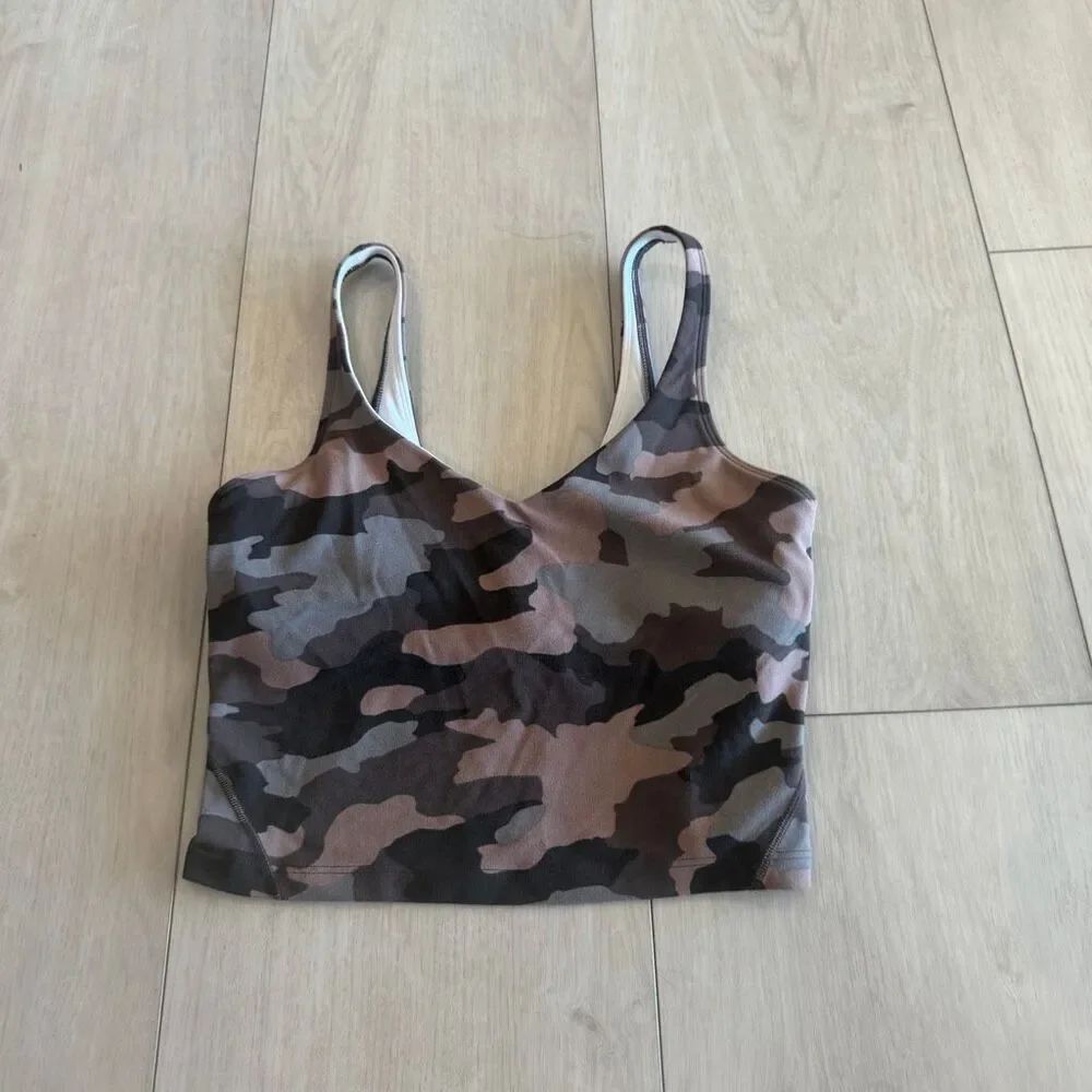 Lululemon Align Tank in Heritage Camo Dusty Bronze Multi Size 4
